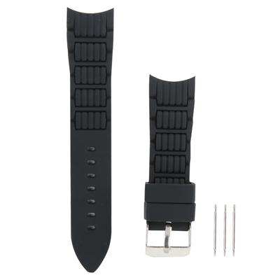 20mm Uhrenarmband Silikon Dornschließe Uhrenarmband Ersatzteil ZubehörSchwarz