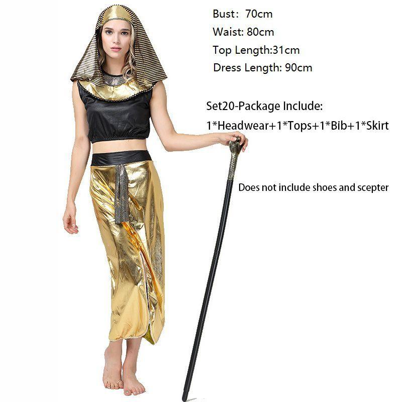 Deluxe Pharaoh Men Egyptian King Costume Desert Prince Queen Fancy Dress Cosplay
