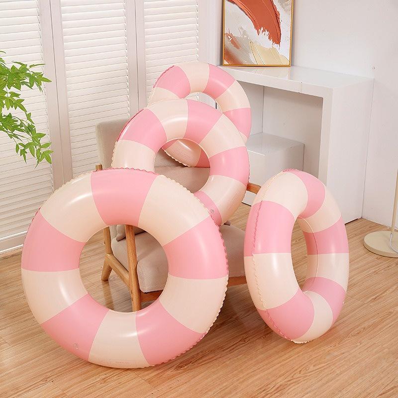 Thickened Retro Stripe Swim Ring for 3-6 Year Olds - Armpit Inflatable Float Lifebuoy