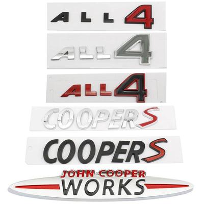 3D Metal ALL 4 ALL4 COOPER S WORKS Logo Car Stickers Decals Trunk Emblem Badge For MINI COOPERS R60 R61 F60 R50 R52 R53
