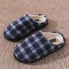 Fashion Winter Plaid Plush Slippers Men's Warm House Fleece Non-slip Shoes Couples Cotton Slippers Soft Indoor Casual Shoes Zapatos