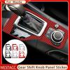 Carbon Fiber Car Gear Head Shift Knob Panel Cover Trim Sticker for Mazda 3 Axela 2014 2015 2016 2017 2018