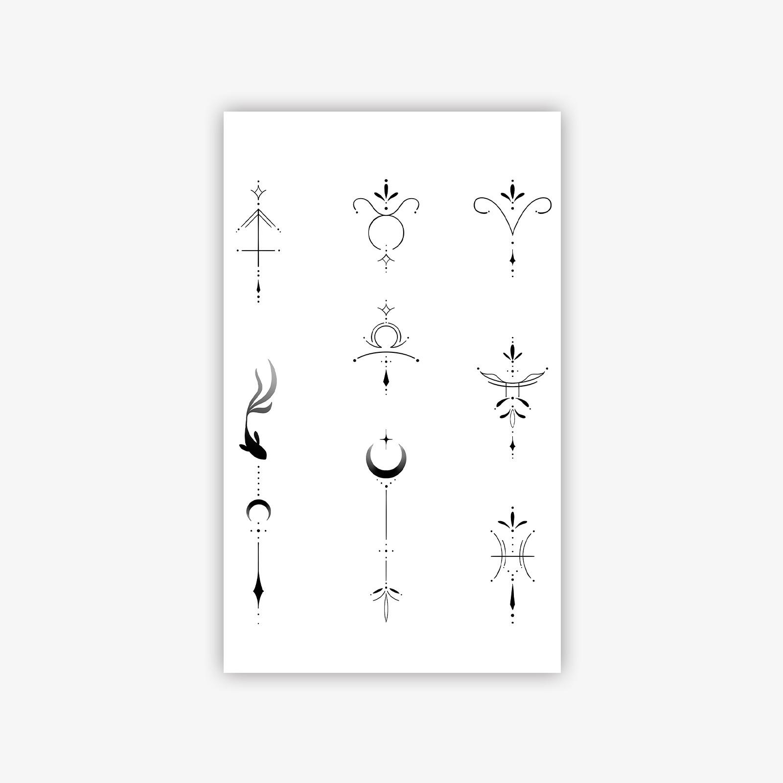

Minimalist Line Star And Moon Tattoo Sticker Advanced Sense Of Prick Design Waterproof And Wear-Resistant Personalized Tattoo Sticker 9*15