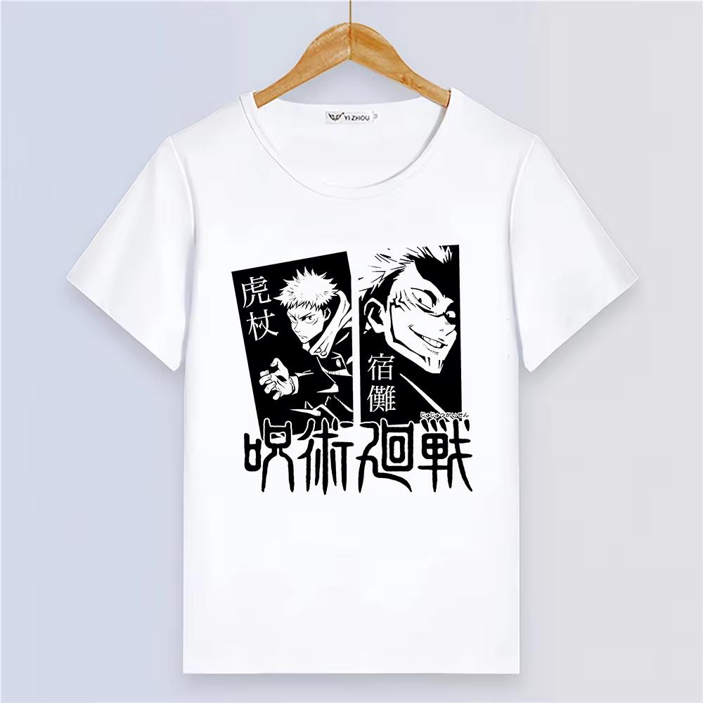 Anime Jujutsu Kaisen Fashion Short Sleeve Womens Summer Top Digital Print Couple Cartoon T Shirt Harajuku Style Clothes Women And Men T-Shirt
