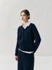 Korean Style V-neck Cable Knit Cashmere Sweater - Retro Autumn/Winter Women's Pullover in Solid Color.