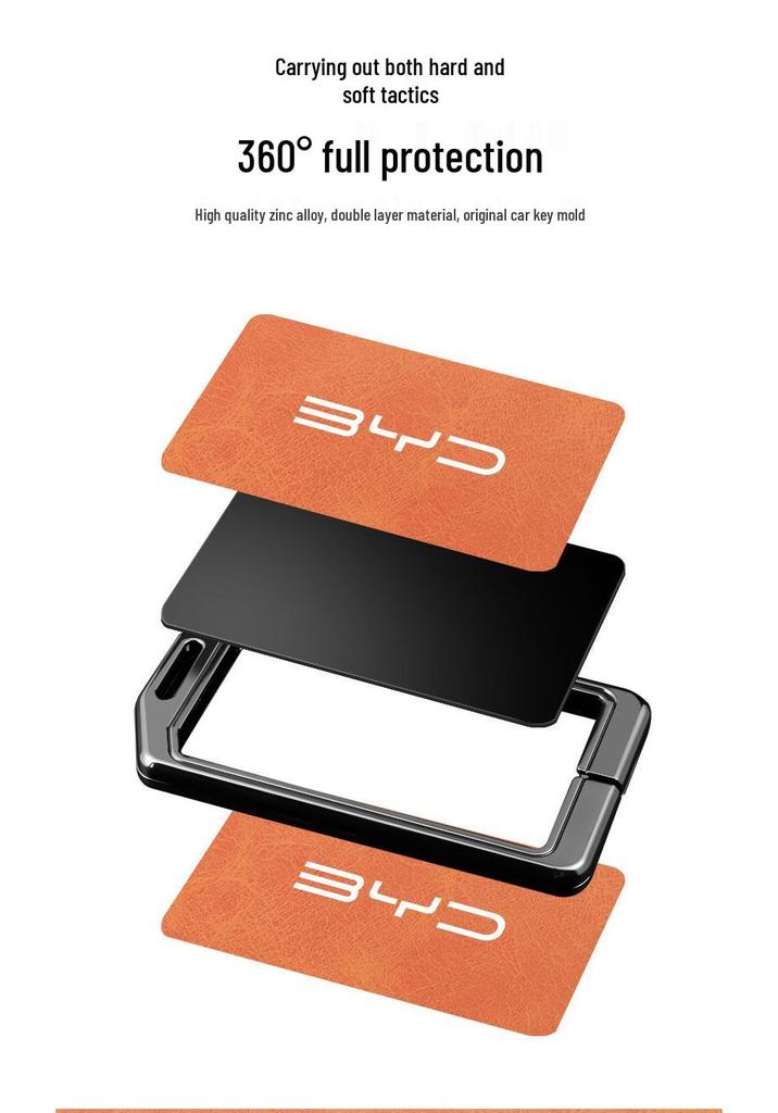 BYD Card Key Case for Song, Yuan, DMI Max, Han, Tang, Qin, Seagull, Destroyer 05 - New Model Protective Shell & Buckle