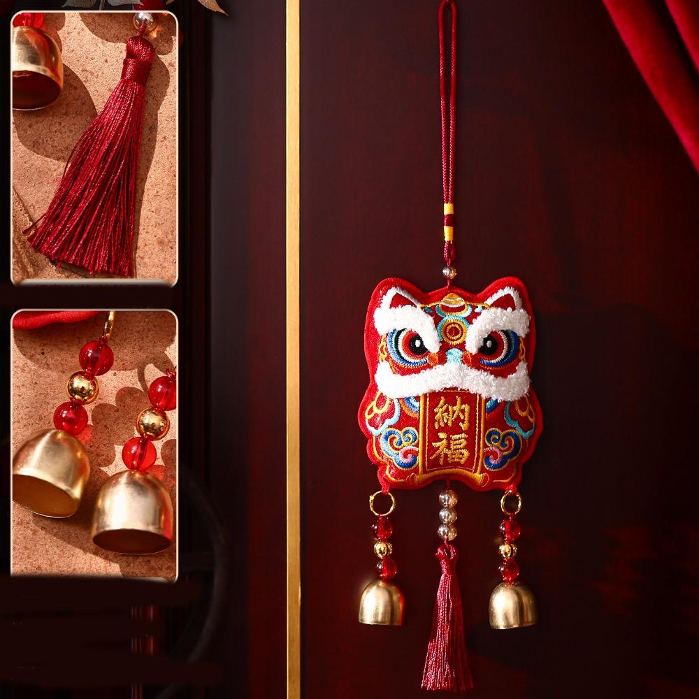 The God of Fortune Horse Pendant Red Embroidered Year of The Horse Hanging Decoration 2026 Year of The Horse Chinese Style
