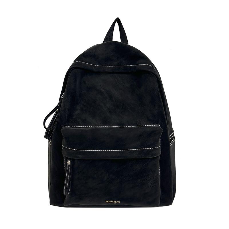 Minimalist Faux Leather Backpack Casual Daily Use Backpack for Women Simple Design Ideal for School Commute Travel and Everyday Outings No Pendant