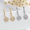 Gold-Plated Zircon Geometric Round Pendant Earrings