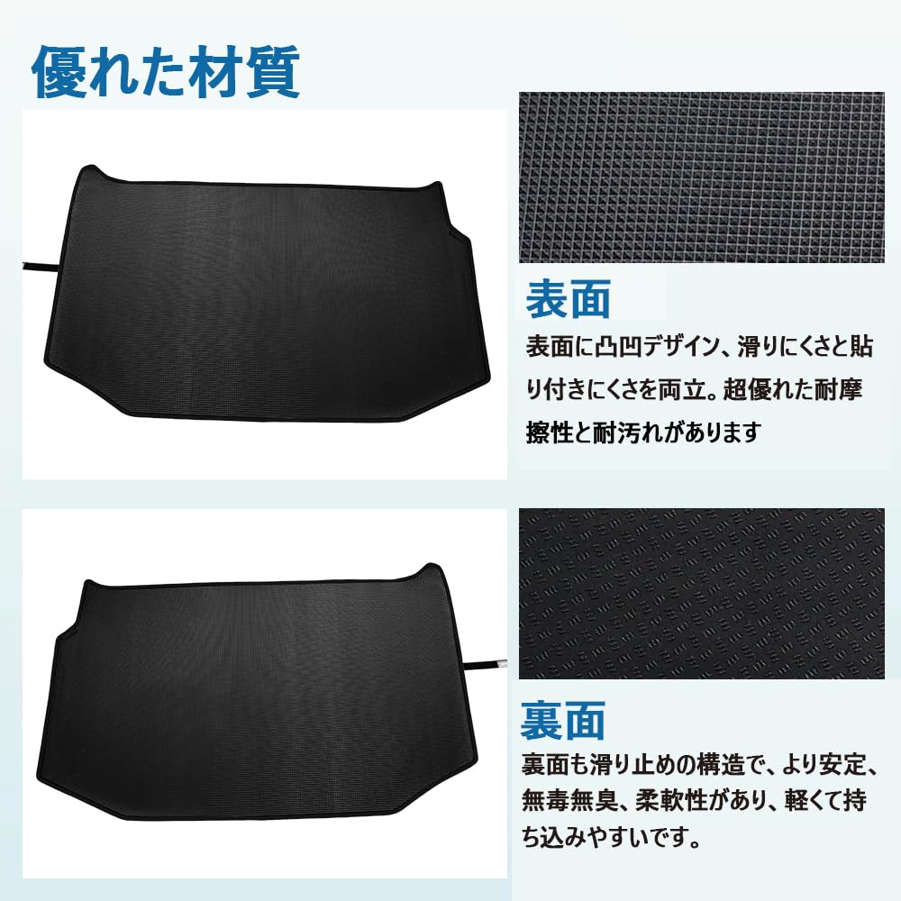 BLUESEATEC Trunk Mat for Jimny jb64W Sierra Specific 2D Trunk PVC Cargo Interior Custom 1 Black (Jimny JB74W), Design, Water-Repellent,