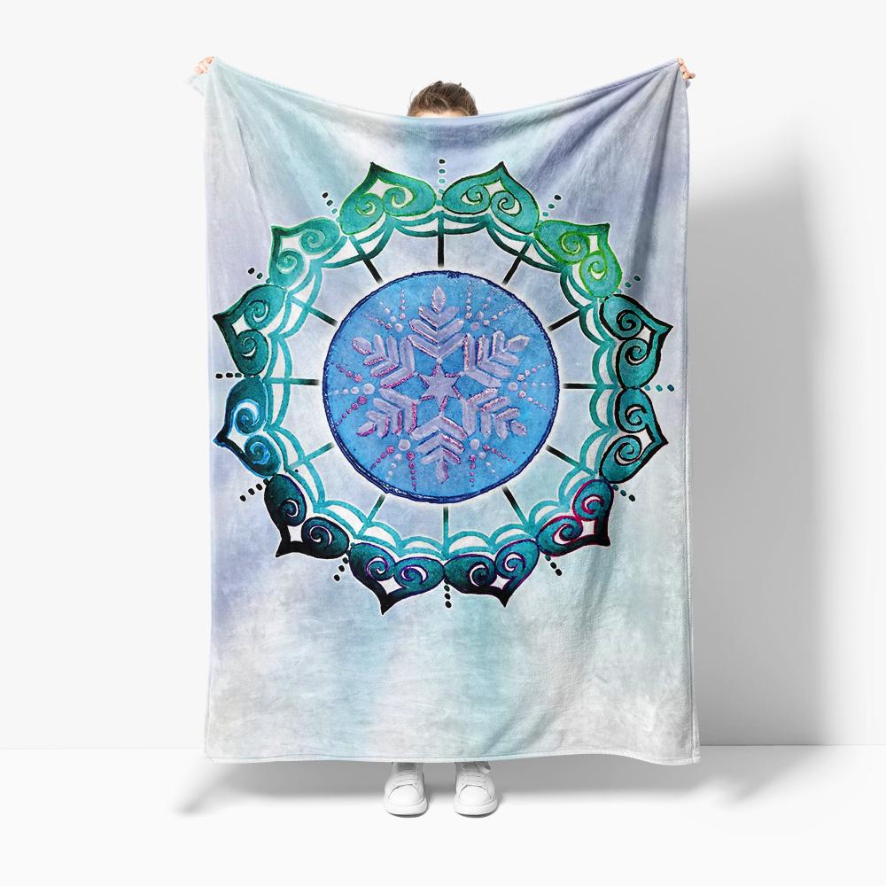

Cute Snowflake Winter Throw Blanket for Girls Kids Teens Christmas Gift Decorative Soft Fleece Blanket 100x150cm
