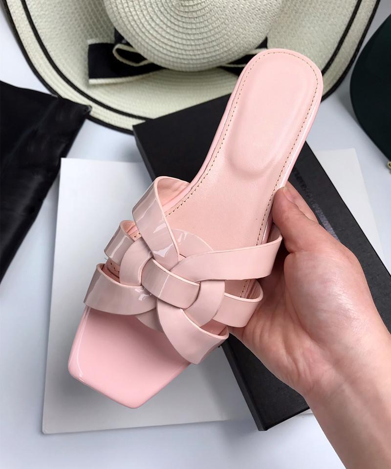 European and American genuine leather women's flat slippers, flat-heeled women's shoes, flip-flops, large-sized sandals