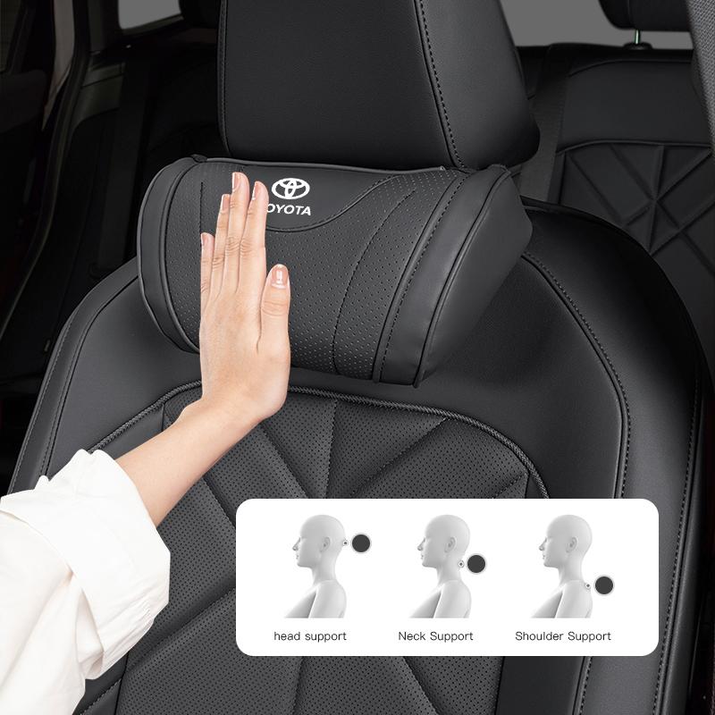 Hub Caps Toyota Car Seat Headrest Auto Logo Neck Pillow For Toyota Scion Corolla Yaris Land Cruiser Avensis Rav4 Auris CHR Prius