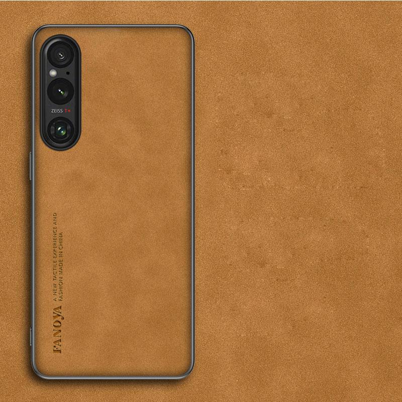 Case for Sony Xperia 1 V II Vii Luxury Sheepskin PU Leather Silicone Shockproof Matte Bumper Cover for Xperia 1V 10V Phone Shell