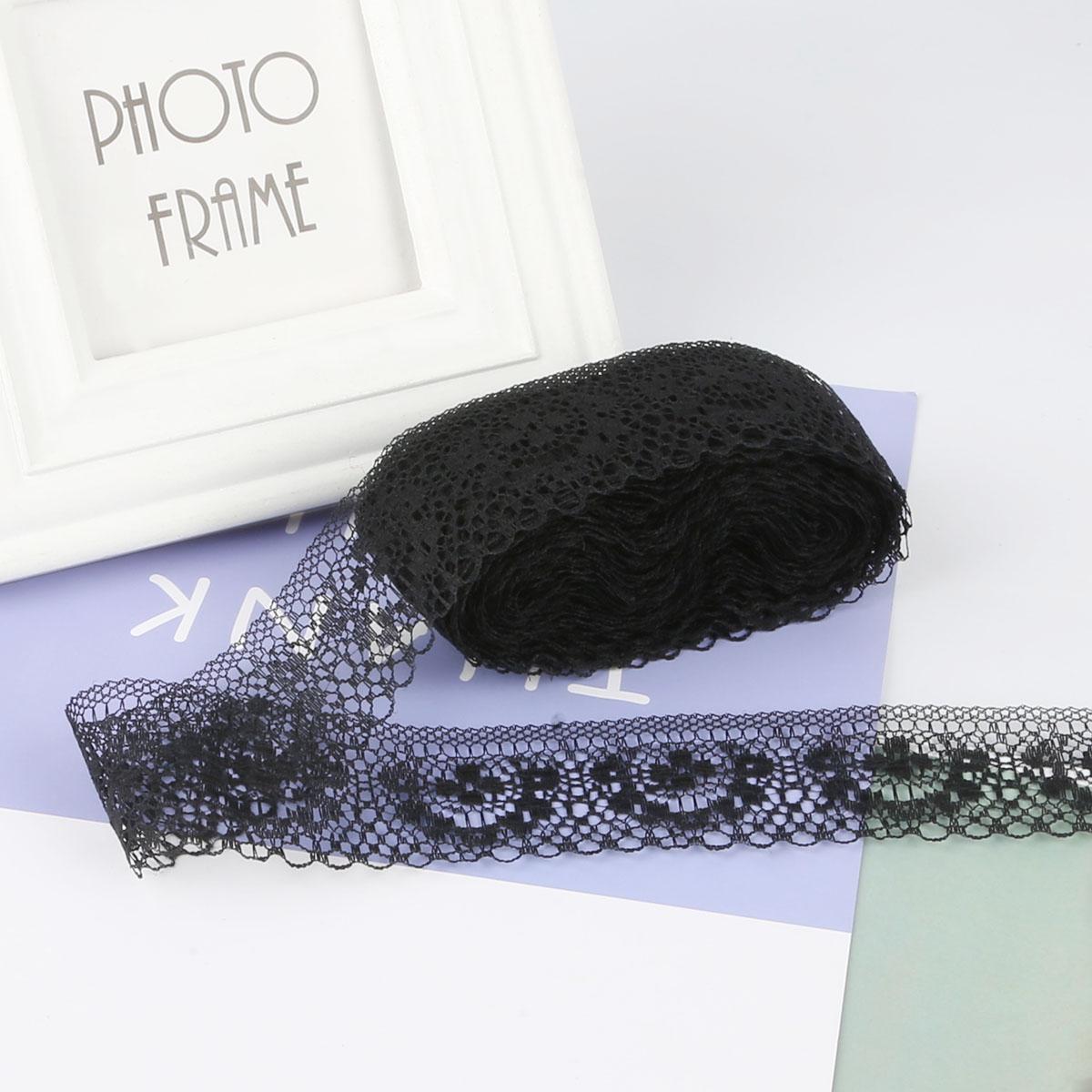 

10 ярдов белая кружевная лента, кружевная бейка, сделай сам, вышитая для шитья украшения, африканская кружевная ткань чёрный