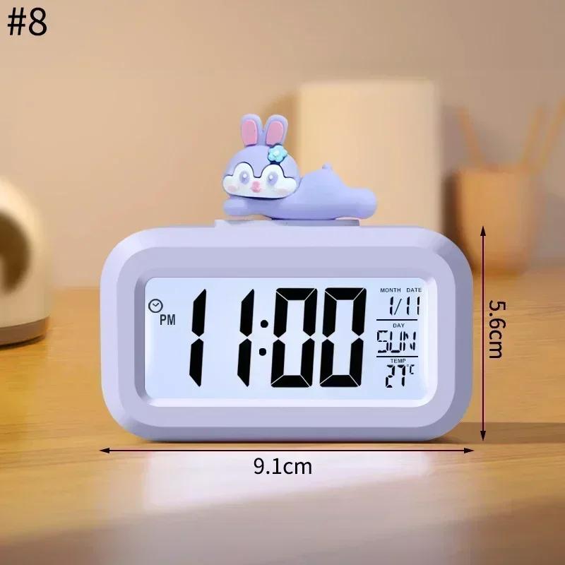 

LED Digital Clock Cute Kawaii Rome Decor Cartoon Pig Alarm Clock with Night Light Room Cute Watch Bedroom Bedside Ornaments