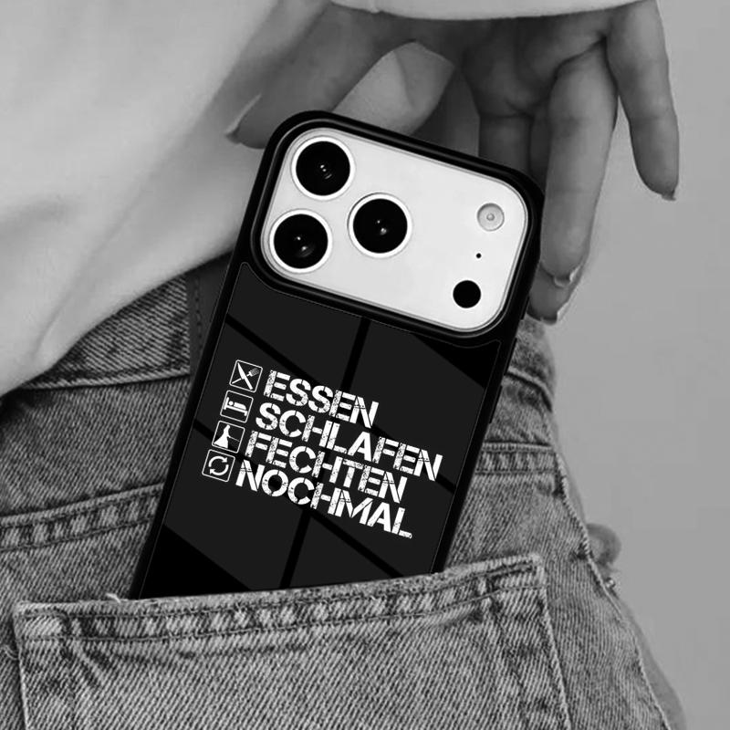 Eat Sleep Fencing Heartbeat Phone Case for iPhone 16e 15 14 13 12 17 Pro Max Plus Air 17pro Cover Coque