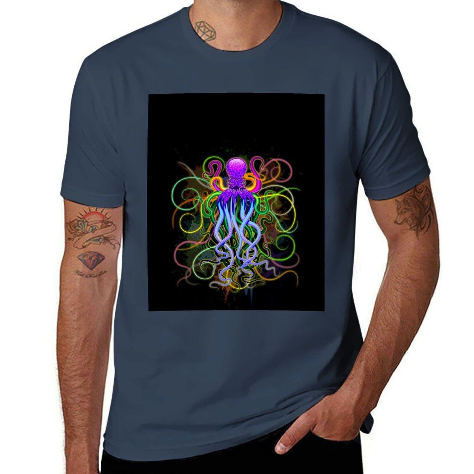 Octopus Psychedelic Luminescence TShirt Unisexs graphic t shirts t shirt Unisex luxury Unisex t shirt luxury TShirt S