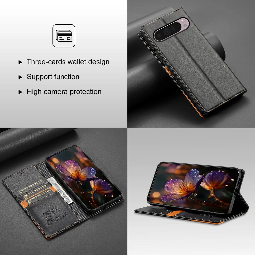 RFID Magnetic Flip Leather Case For Google Pixel 10 9 Pro XL 5G 9A 8A 10ProXL 9ProXL Luxury Wallet Card Slot Stand Phone Cover