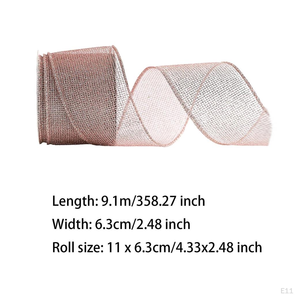 Christmas Rose Gold Ribbon Tree DIY Art Supplies Multifunctional Bouquets Wrapping