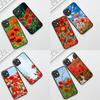 Cover for Apple iPhone 12 13 Pro XS Max Mini ProMax X XR Air 13Pro Casing Phone Case Red P-Poppys Flower Bloom Elegant
