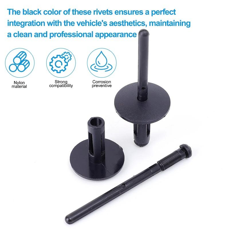 Black Plastic Rivet Clip Retainer Fastener Blind Rivets Head Break Mandrel Blind Nail Rivets for BMW VW Chrysler Ford