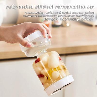 1/2 set Bocal à cornichons avec fourchettes Distributeur sec et humide Cornichons Olives Bocal sablier Récipient à concombres pour cuisine Séparateur de jus
