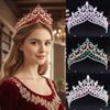 Goldene Barockkrone Metall Strasskrone Exquisite Prinzessinnen-Diadem Damen