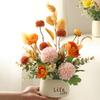 Mini Fake Potted Flowers Artificial Flowers Evergreen Bonsai Potted Ornaments Fake Plants Home Garden Table Decoration