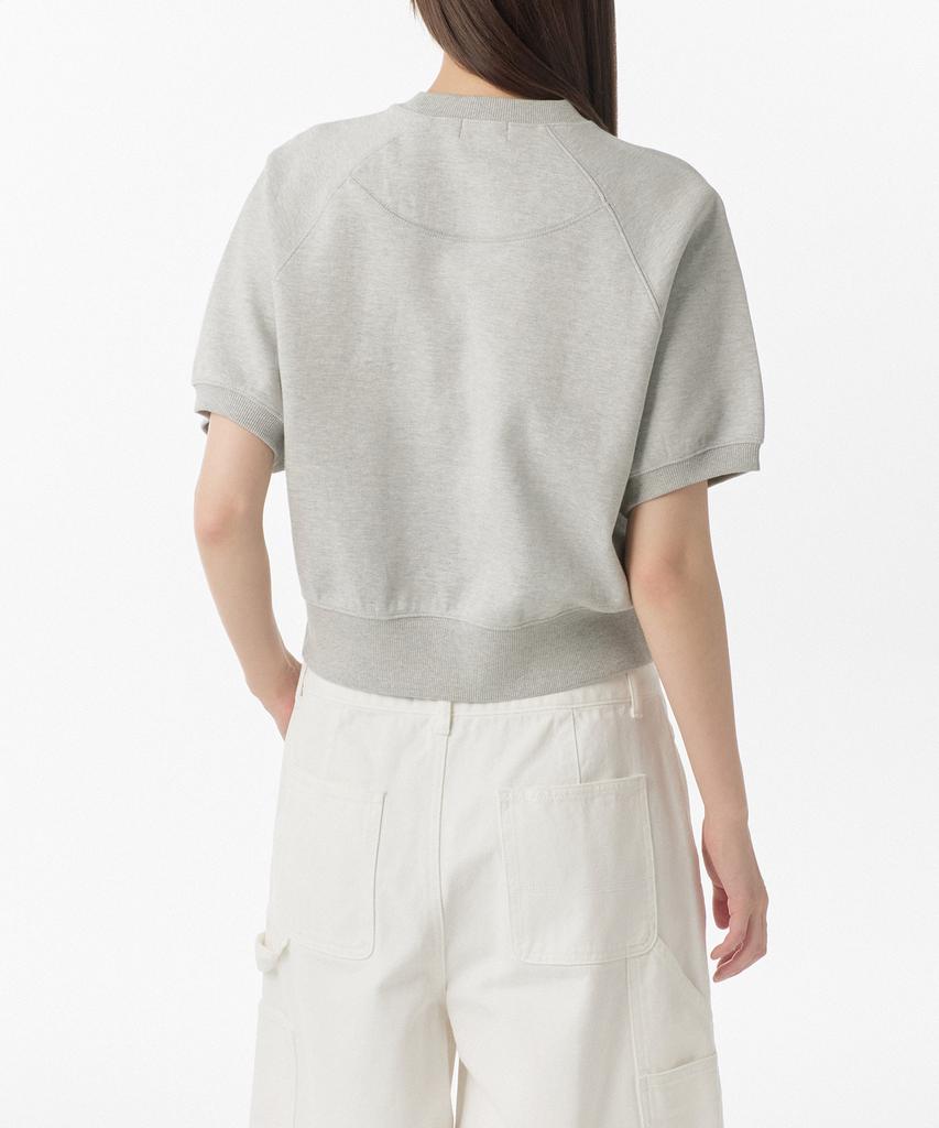 MUSINSA STANDARD WOMAN Women'S Double Knit Short Sleeve Sweatshirt [Medium Grey]