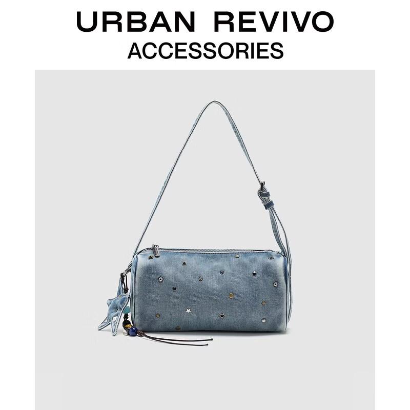 URBAN REVIVO Washed Denim Crossbody Bag One Size