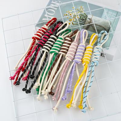 Multi Color Trendy Contrasting Design Nylon Hand Rope Keychain Hand Woven Design Bag Hanging Decoration Key Ring
