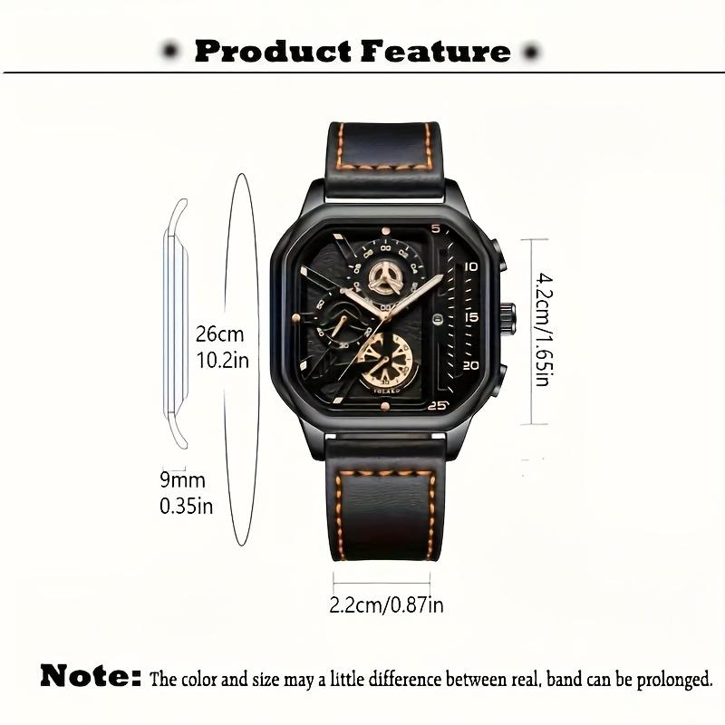 2-teiliges Luxus-Herren-Quarzuhr-Set mit Lederarmband und Kalender - Perfektes Geschenk für Schulabschluss, Männergeschenk