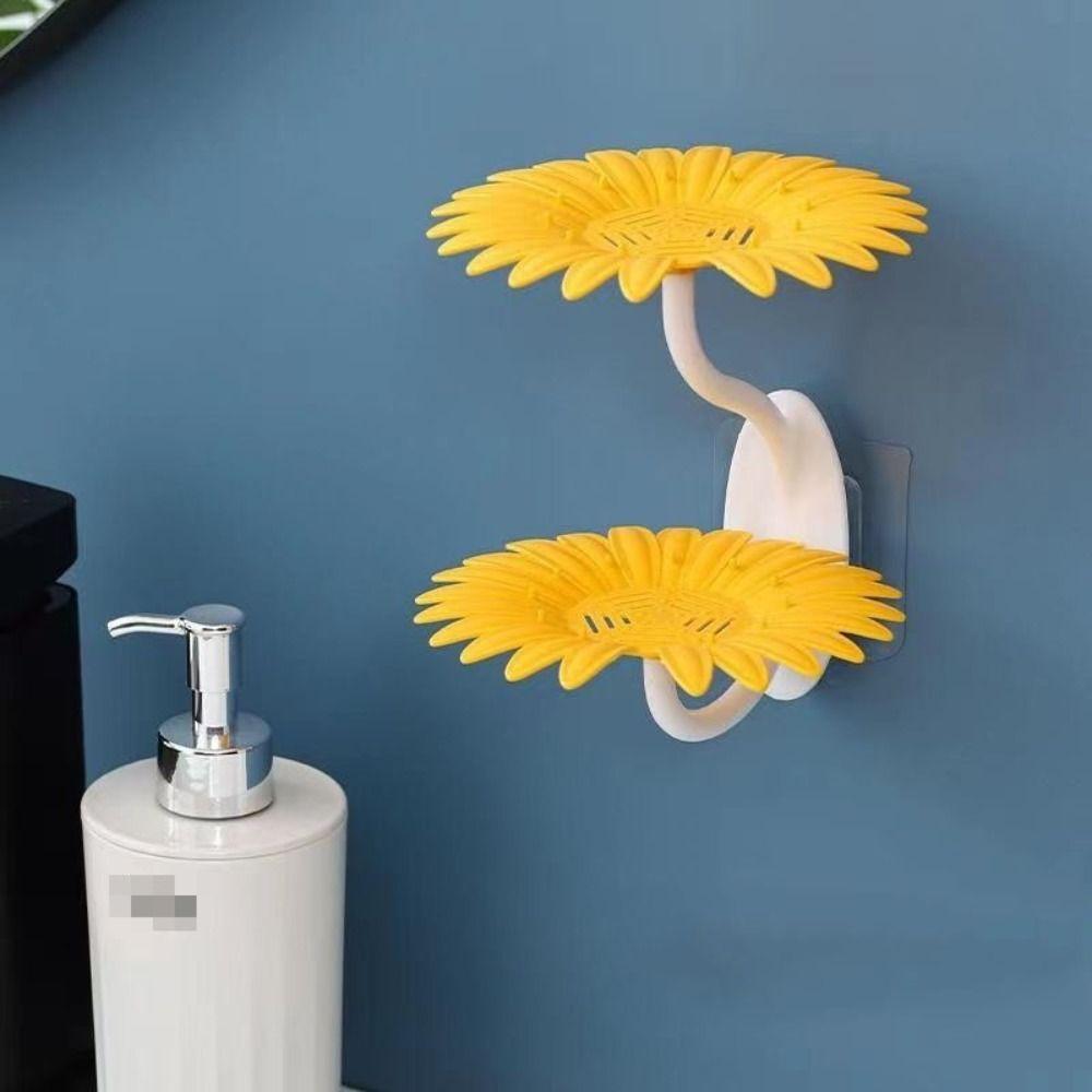 

Двухслойный держатель для мыла «Маргаритка» Самоклеящийся поднос для мыла Держатель для слива мыльницы Настенный декор
