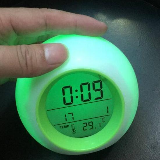 

Creative Colorful Children s Spherical Alarm Clock with Perpetual Calendar and Natural Sound. зелёный