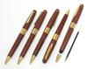 Takizawa White Pen Case with Wooden Royal Ballpoint Pen Set Hook-and-Loop (2-Pack) T23-NK01W-1446S-2