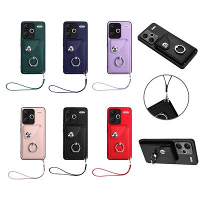Portafoglio Porta Carte Fessure Supporto ad Anello Cover Custodia per Telefono Per Xiaomi Redmi Turbo 3, Poco F6, Civi 4 Pro, Note 13R Pro, Note 13, Note 12, Poco X6, Poco X5 Pro...