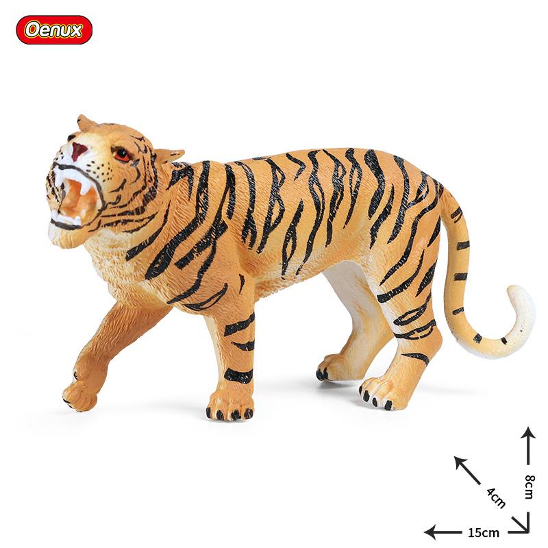 Oenux Zoo World Animal Sălbatic Leu Căprioară Tigru Elefant Model Figurine de Acțiune Fermă Capră Cal Vacă PVC Jucărie Educativă Drăguță Pentru Copii