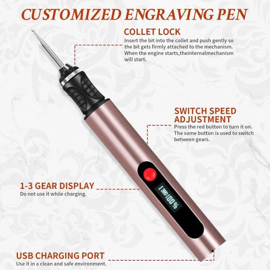 Polishing Pen Cordless Rotary Tool Ultra Long Run Time Fast USB-C Charging Mini Engraving Polishing Tool