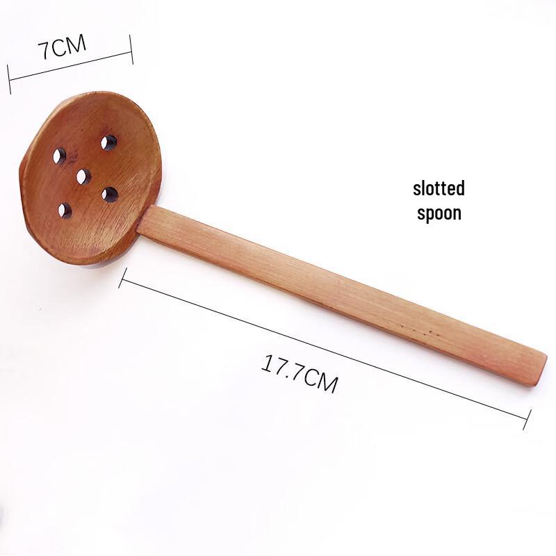 Wutuo Wooden Long Handle Slotted Spoon