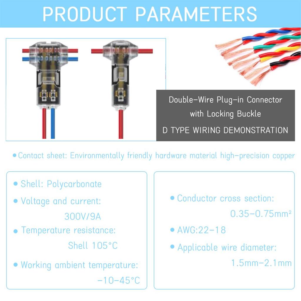 No-Stripping, No-Soldering -Wire Plug Quick Connector