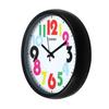 Engineered Wood, Glass Vivid 12-inch Silent Movement Wall Clock (Black)