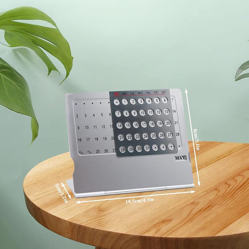 WTEMPO Metal English Desk Calendar DIY Home/Classroom /Store Perpetual Calendar Decorative Craft Gift Unlimited Years To Use