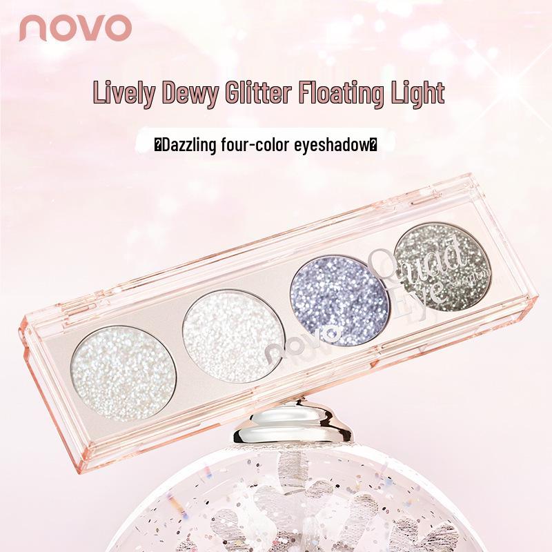 Blendende Farb-Smoky-Lidschattenpalette - Vierfarbig schimmernder Glanz