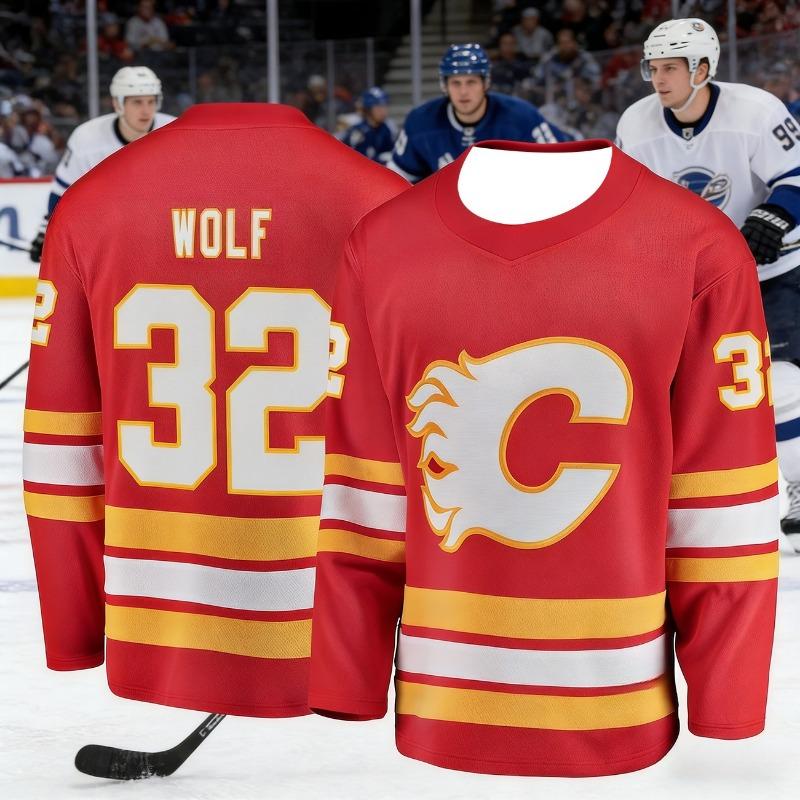 2026 Men's New Model Calgary Men's Ice Hockey Sport Shirt 3D Print Breakthrough Style Red Ball Game Long-Sleeved Shirt Kids