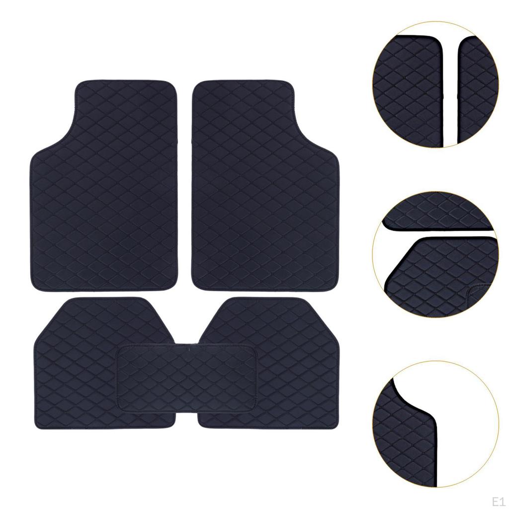 5 Pack Auto Floor Mats for Vehicles Front And Rear Easy Setup Truck Accessories