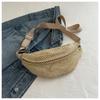 Women'S Stylish Woven Chest Bag - Light Brown, Breathable Crossbody Sling Phone Pouch with Zipper Closure, Versatile Waist Pack for Beach, Sports