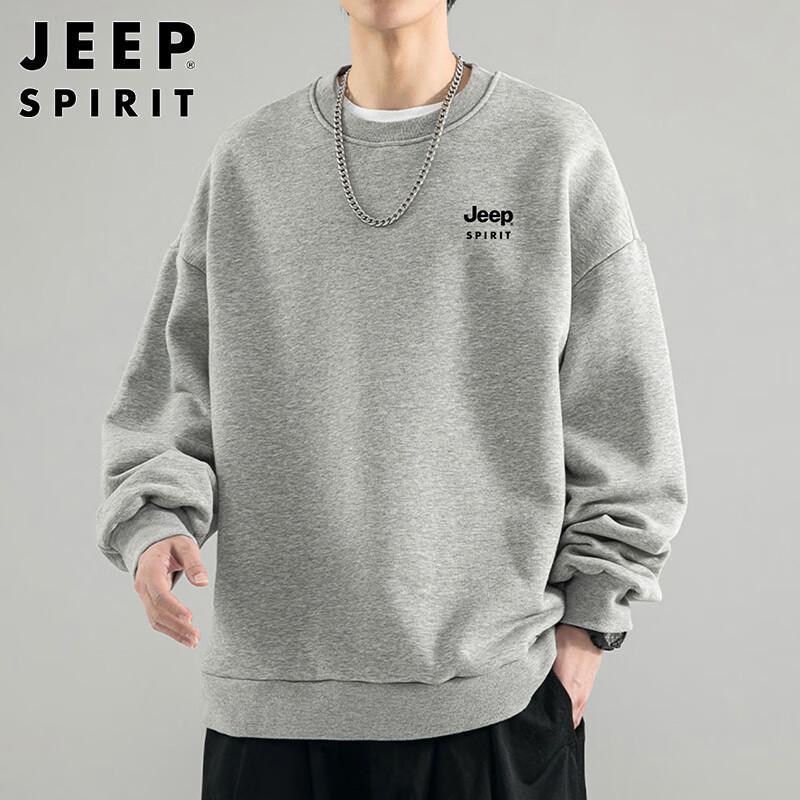 JEEP SPIRIT Men's Round Neck Pullover Sweatshirt