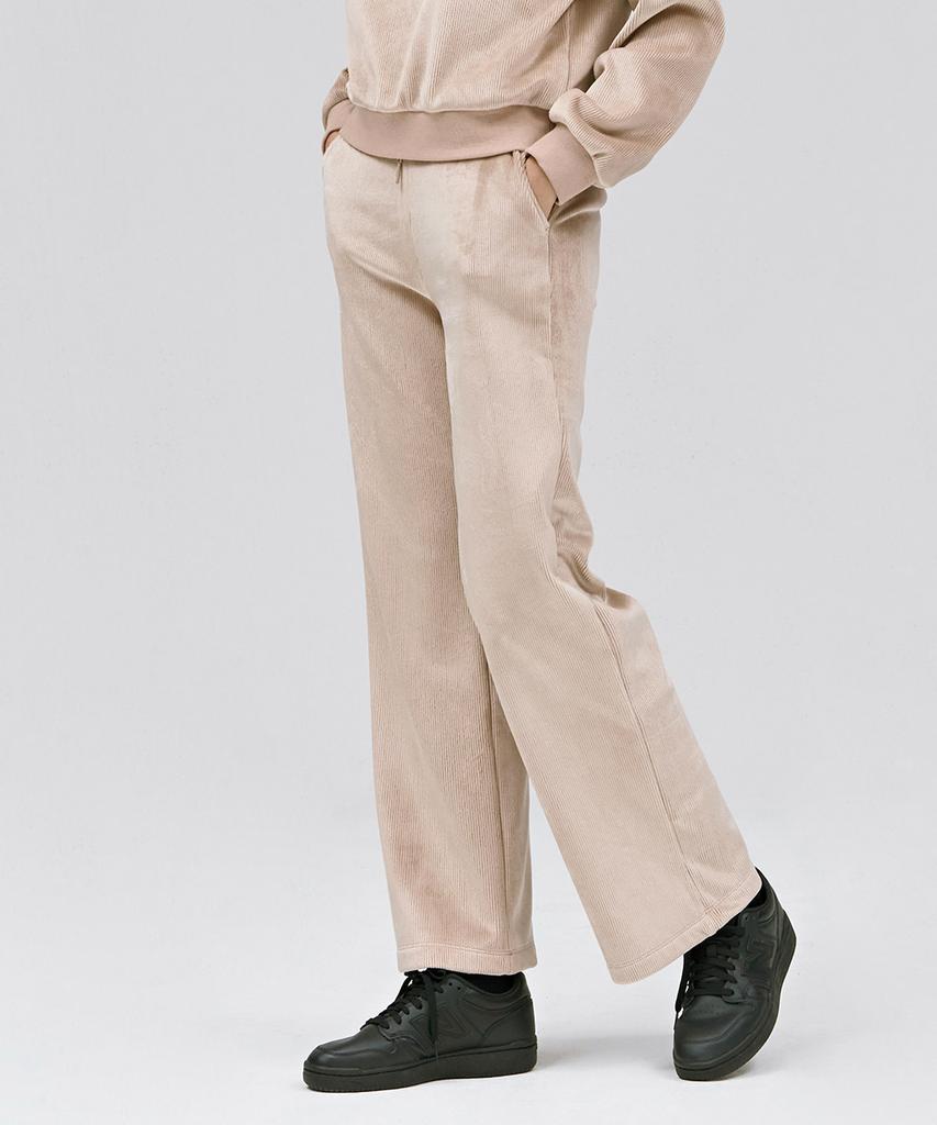 CHASECULT Women'S Brushed Wide Warm-Up Pants - Beige