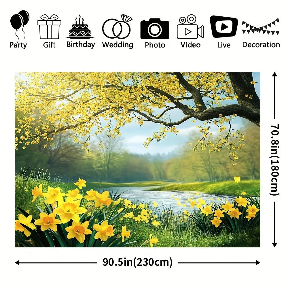 1 Piece Spring Garden Landscape Natural Landscape Background Made of Polyester Material